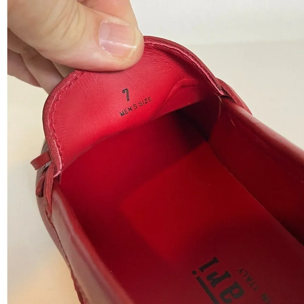 Tod's Ferrari Red Leather City‎ Gommino Cavallino 3D Loafer Shoes, Size Tod's 7